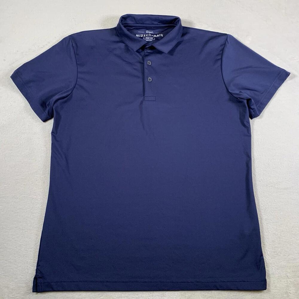 Mizzen Main Phil Mickelson Golf Polo Mens Size M Navy Blue Short Sleeve Standard